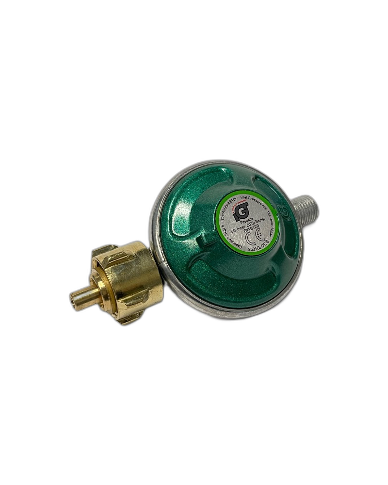 Drukregelaar 50mbar DIN met 1/4"L Schroefdraad 1-370 – 1,5 KG/H Vast Ingesteld