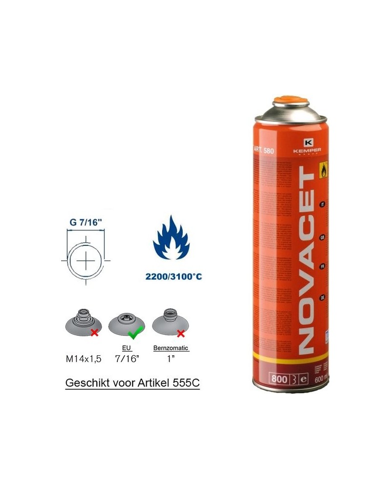Novacet Gasbus voor Hardsolderen 600ml