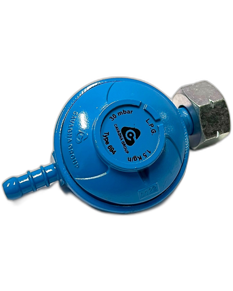 Drukregelaar 30mbar Shell met Slangtule 1-370 – 1,5 KG/H Vast Ingesteld